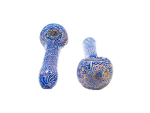 4" Blue Swirl Beach Pipe