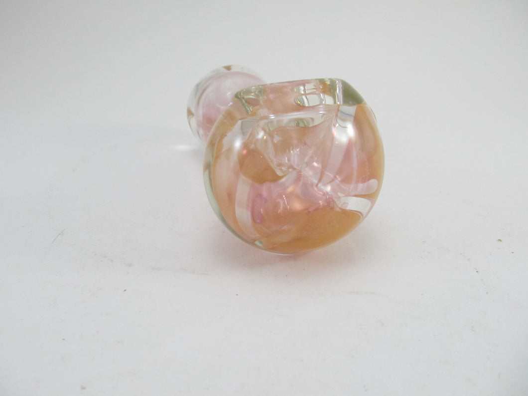 Clear Shell Pink Inside Hand Pipe